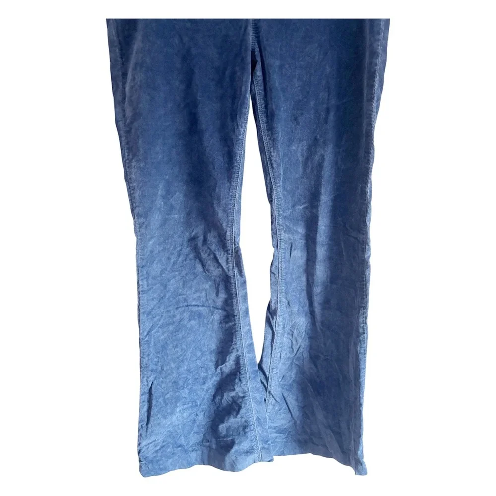 Free People We The Free Boho 70s Retro Blue Corduroy Flare Pull On Pants Size 30